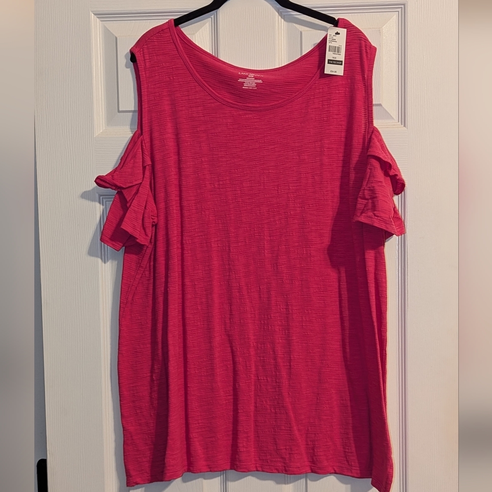 BNWT Lane Bryant Magenta Cold Shoulder Top size 18/20